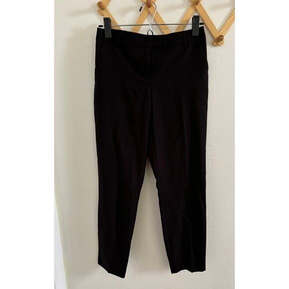 Topshop Pants Women's 2 Petite Trousers Black Straight Leg Ankle Mid Rise - Picture 1 of 7